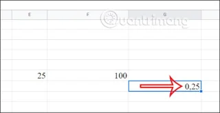 How to calculate percentage (%) in Google Sheets