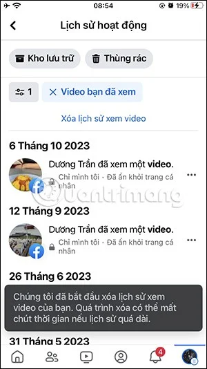 Hoe je snel bekeken video's op Facebook verwijdert