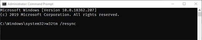 How to force time synchronization in Windows using command
