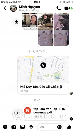 Instrucciones para enviar archivos en Messenger en el teléfono y la computadora