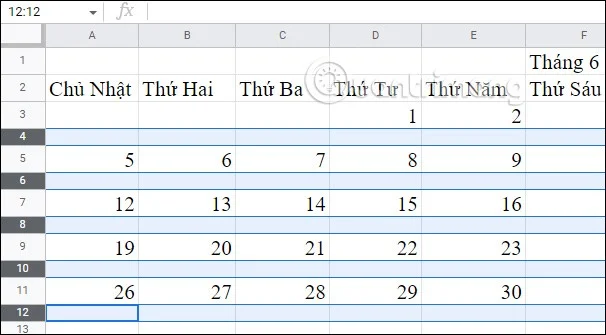 Comment créer un calendrier dans Google Sheets