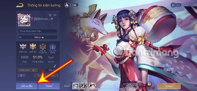 Lien Quan maç geçmişinin nasıl gizleneceğine dair talimatlar