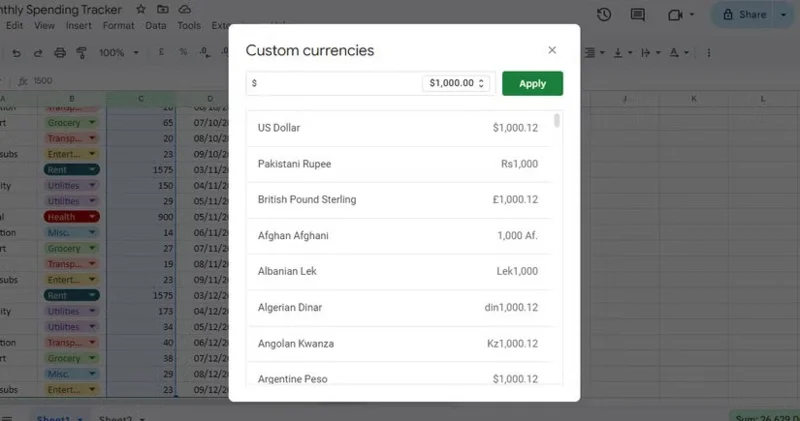 How to Create a Monthly Spending Tracker on Google Sheets