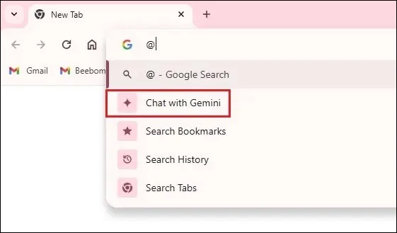 Cómo usar Gemini desde la barra de direcciones de Google Chrome