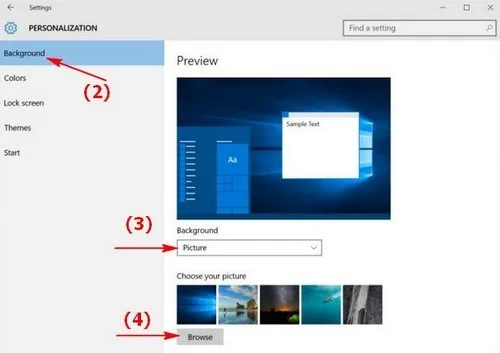 Windows için bilgisayar duvar kağıdını değiştirme talimatları