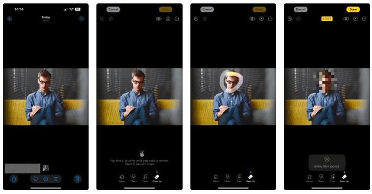 Cum să estompați fețele oamenilor în fotografii folosind instrumentul de curățare al iPhone