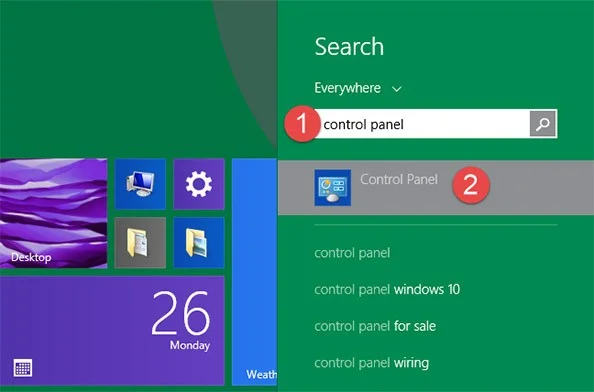 วิธีเปิดแผงควบคุมบน Windows 10, 8.1, 7