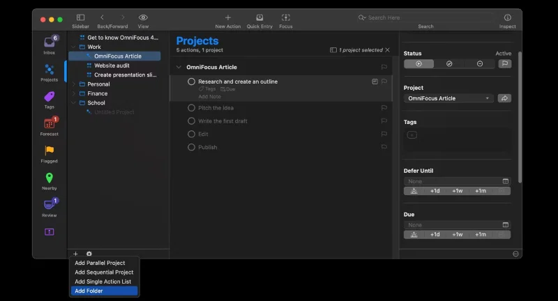 Learn about the OmniFocus task management tool