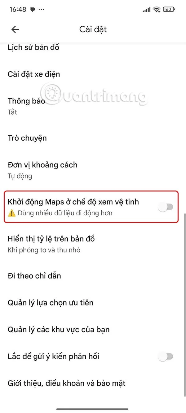 Instruções para desativar a visualização de satélite ao abrir o Google Maps