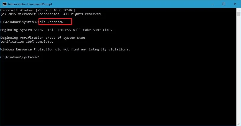 Use SFC scannow command to fix Windows 10 system file errors