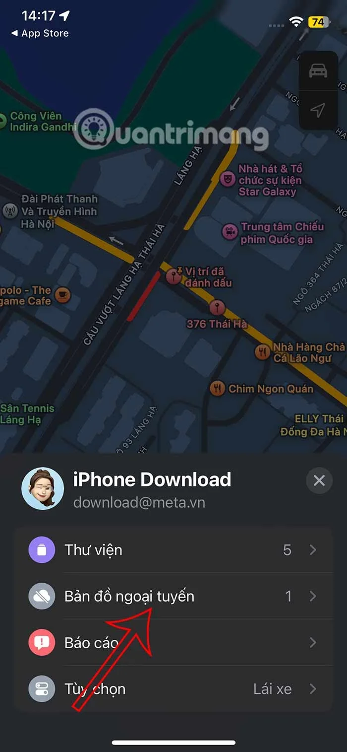 Instructions for downloading offline Apple Maps