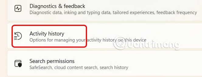 How to disable activity history on Windows 11