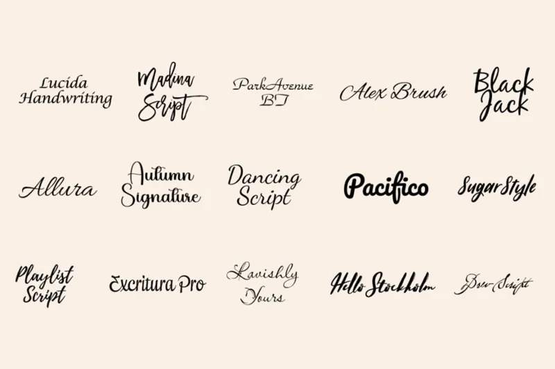 Hermosas fuentes de firma para resaltar su diseño