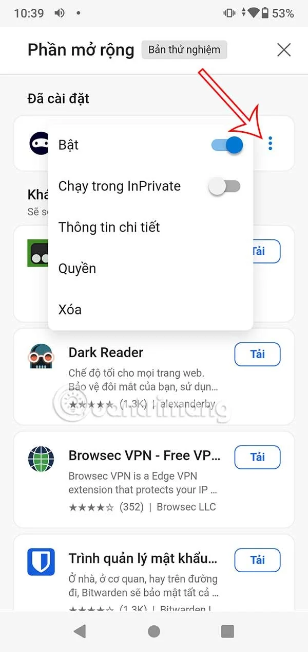 Hoe installeer ik de Microsoft Edge-extensie op Android?