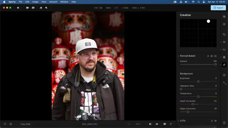 Cómo usar Aperty para editar fotos de retrato