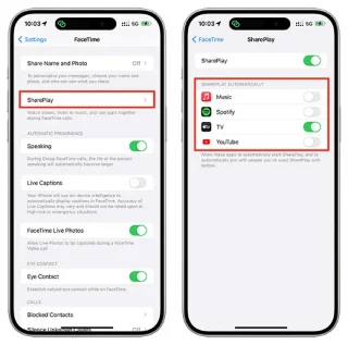 IPhoneda SharePlayin otomatik olarak açılmasını nasıl engelleyebilirim?