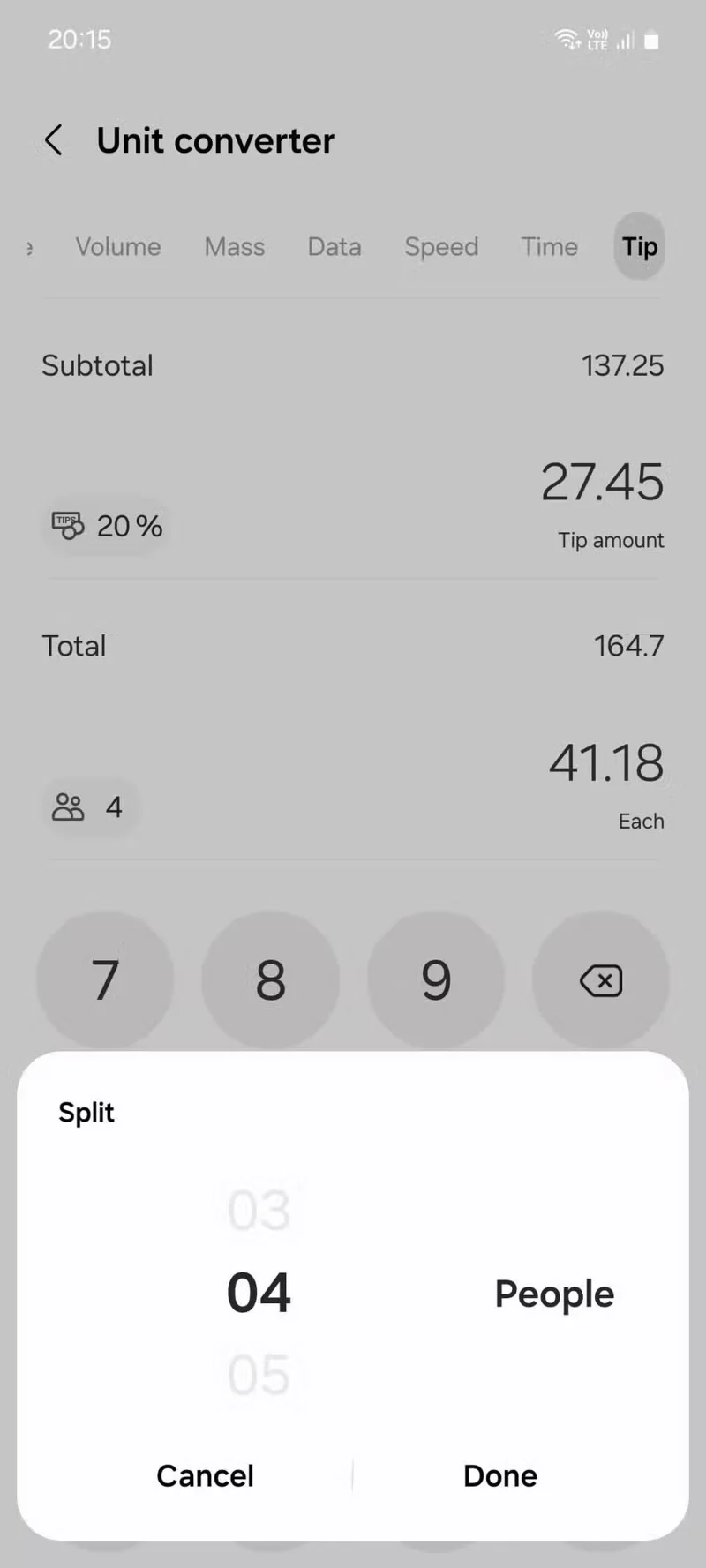 Jak obliczyć napiwki za pomocą kalkulatora Samsung