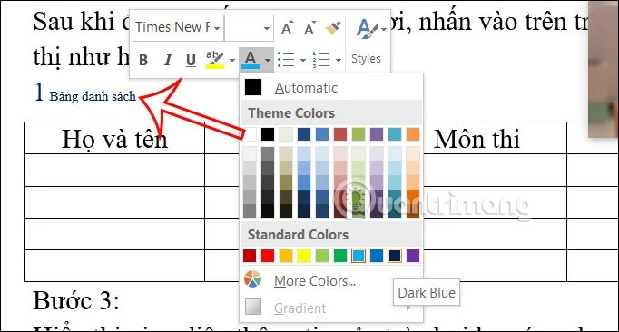 Word'de tablo başlıkları ekleme talimatları