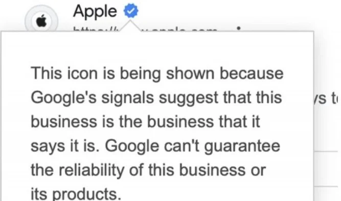 Google prueba una marca de verificación azul en sus búsquedas