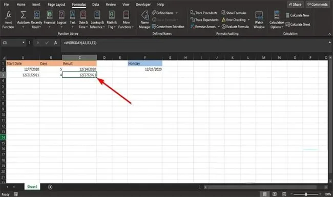 Cómo utilizar la función DIA.LAB en Microsoft Excel