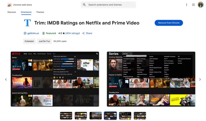 Cómo usar la extensión Trim de Chrome para mejorar Netflix