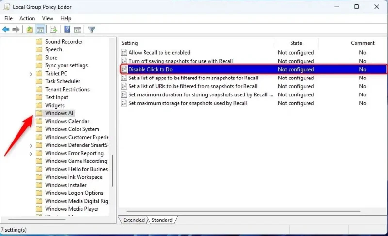 Click to Do Windows 11'i etkinleştirme talimatları