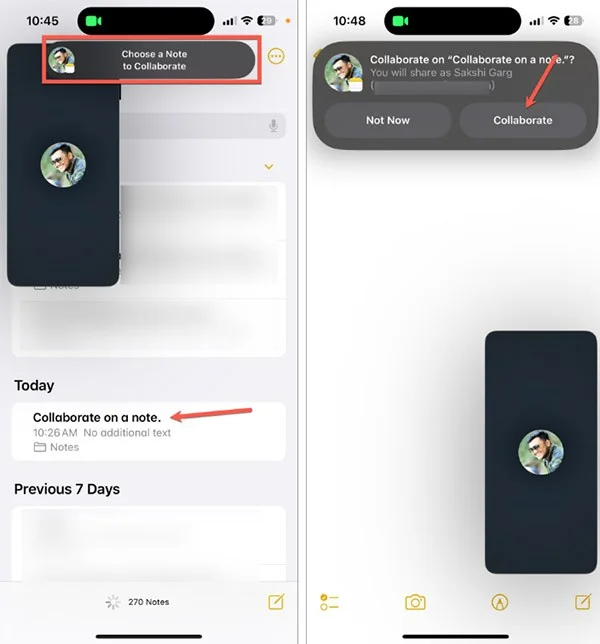 FaceTime'da notlar üzerinde nasıl işbirliği yapılır