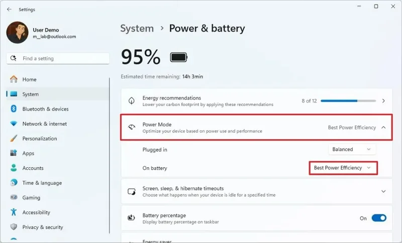 How to check which apps use a lot of battery on Windows 11