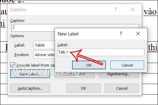 Word'de tablo başlıkları ekleme talimatları