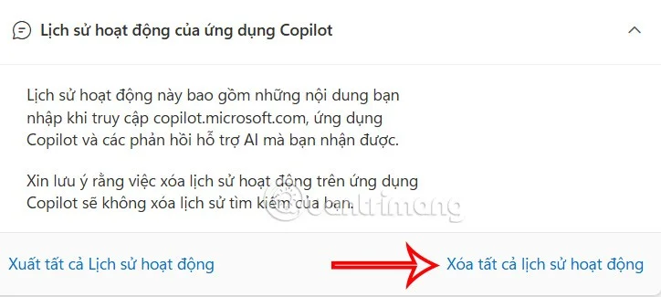 Microsoft Copilot etkinlik geçmişini silme talimatları