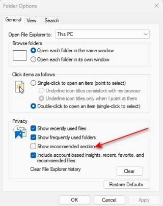 How to Remove Recommended from File Explorer Windows 11