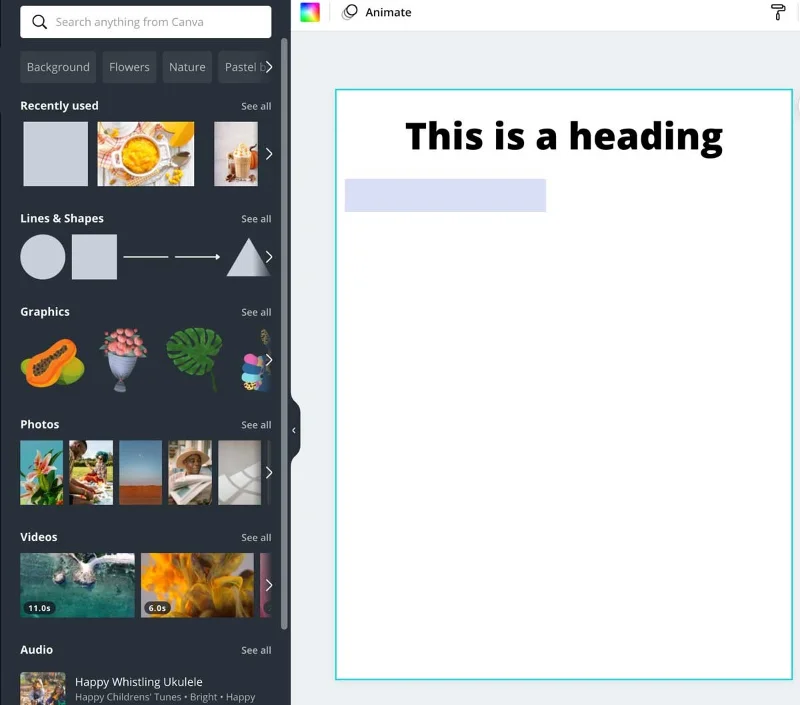 Een tabel maken in Canva