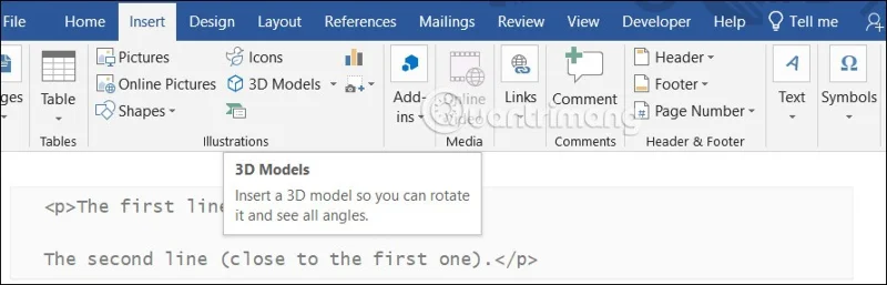 Word'e kod ekleme talimatları