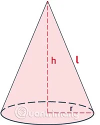 Fórmula para calcular el área lateral de un cono, área total de un cono, volumen de un cono, V de un cono