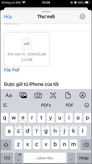 iPhone'da dosya ekleriyle e-posta gönderme talimatları
