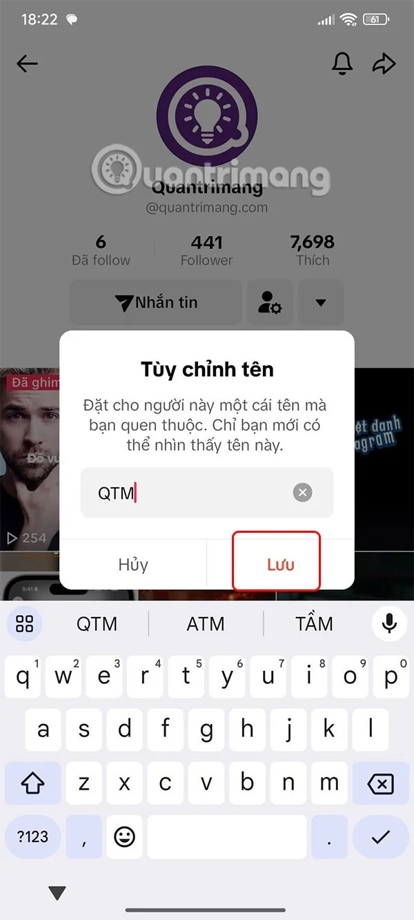 TikTok'ta arkadaşlarınızın hesaplarına takma adlar ayarlama talimatları