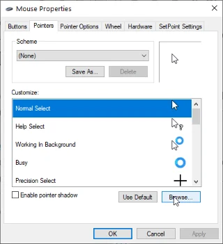 Instructies voor het markeren van de muisaanwijzer in Windows