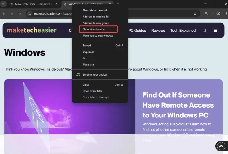 Hoe u de nieuwe functie voor gesplitste tabbladen van Chrome kunt gebruiken voor betere multitasking