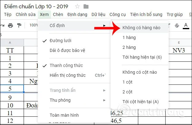 Comment geler et masquer des lignes et des colonnes dans Google Sheets