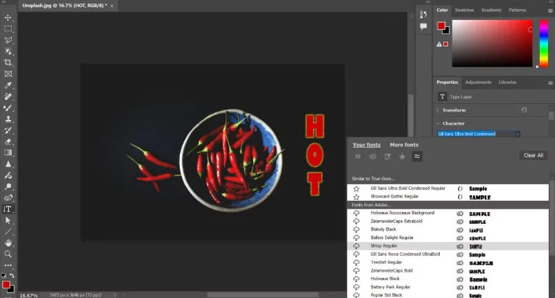 Redenen om de lettertypebrowserfunctie in Photoshop te gebruiken