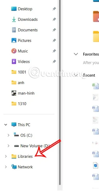 How to display Libraries folder on Windows 11