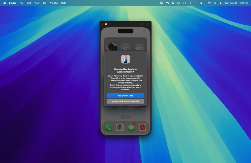 iPhone 화면을 Mac으로 미러링하기 위해 iPhone 미러링을 설정하는 방법