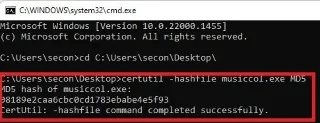 How to verify MD5, SHA-1 and SHA-256 checksums in Windows