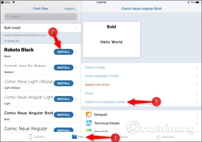 Instructies voor het installeren van lettertypen op iPhone en iPad