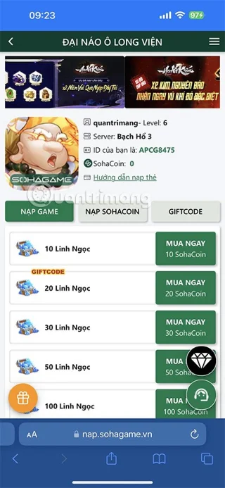 Code Dai Nao O Long Vien, latest O Long Vien code