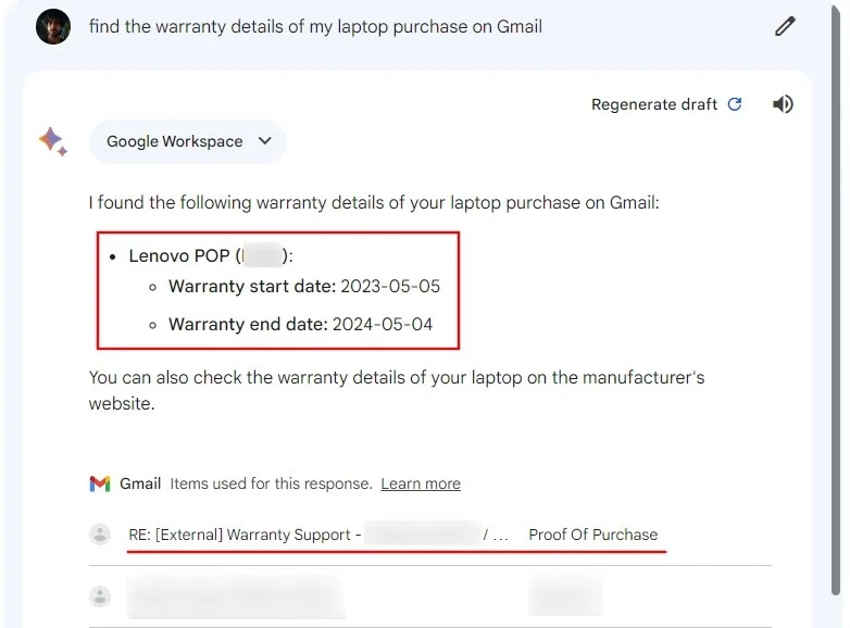 Cómo buscar correos electrónicos y archivos de Drive en Gemini