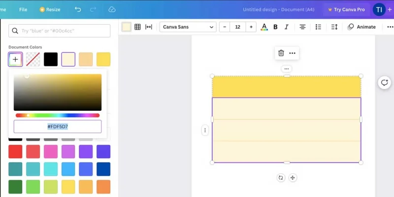 Een tabel maken in Canva