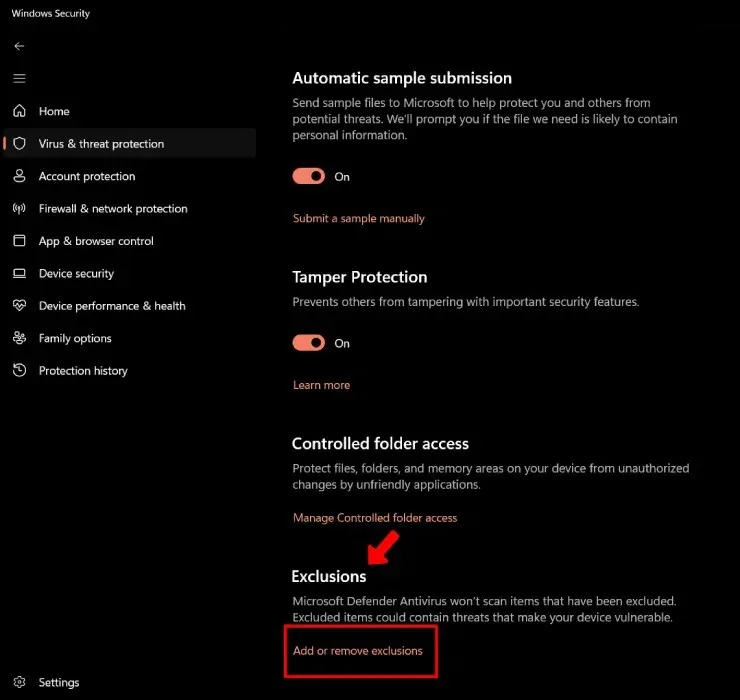 Cómo deshabilitar Microsoft Defender para una aplicación específica en Windows