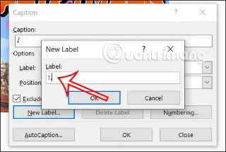 Instruções para inserir legendas para imagens no Word