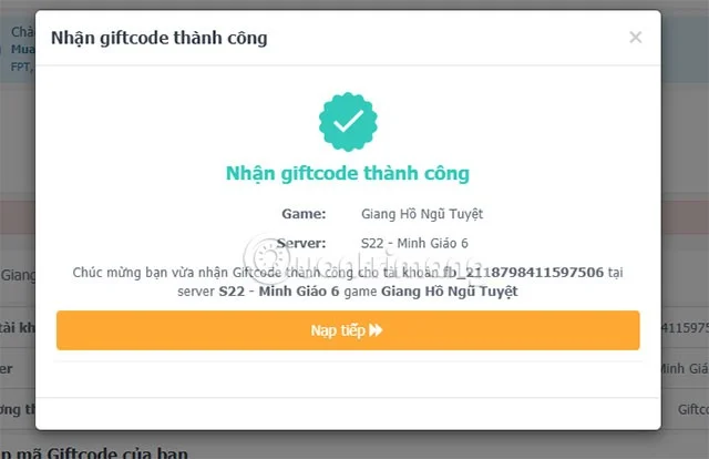 Code Giang Ho Ngu Tuyet and how to enter code
